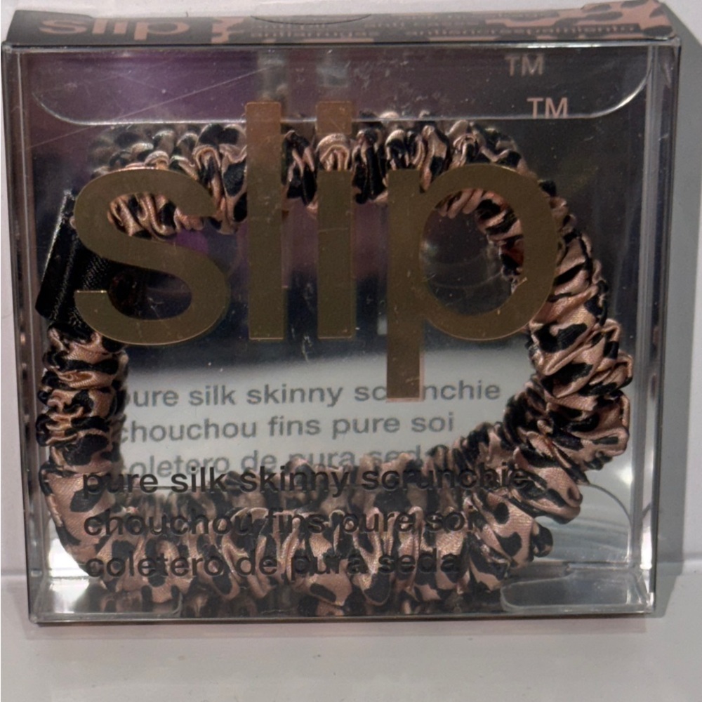 SLIPSILK SKINNY SCRUNCHIES BUNDLE/1 ea. Pink,Black+RoseGold 100% PURE SILK NIB! - Picture 5 of 5